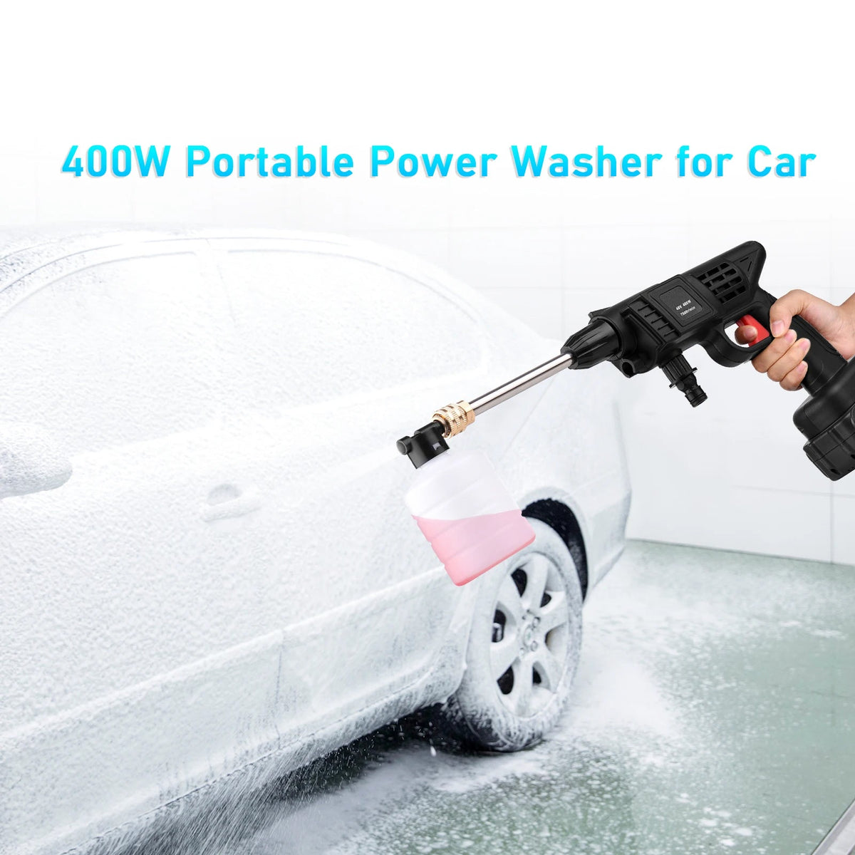 Cordless High-Pressure Water Sprayer with Rechargeable Battery 36V 1500W for Cars Driveways Patios Outdoor Deep Cleaning Portable Handheld