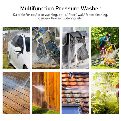 Cordless High-Pressure Water Sprayer with Rechargeable Battery 36V 1500W for Cars Driveways Patios Outdoor Deep Cleaning Portable Handheld