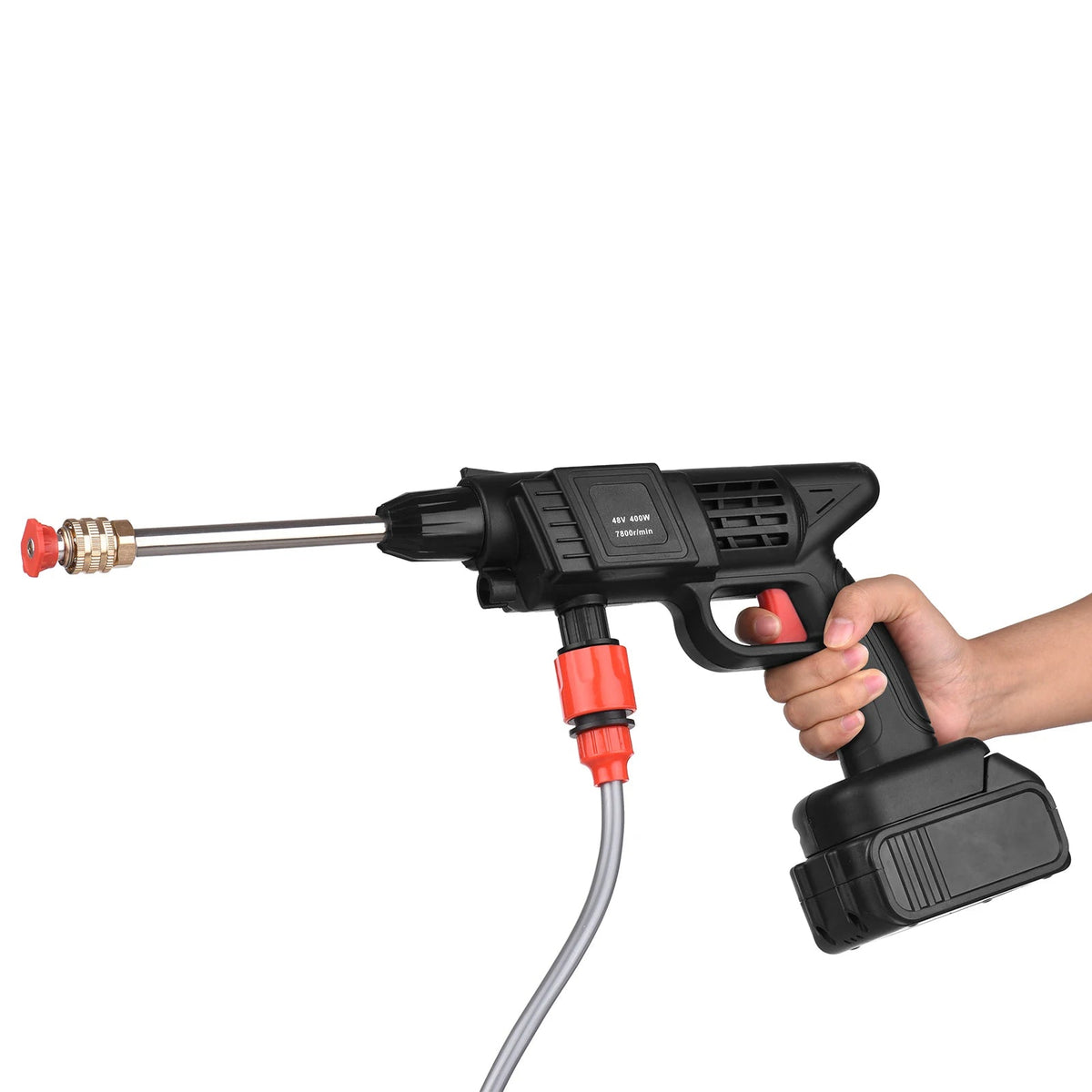Cordless High-Pressure Water Sprayer with Rechargeable Battery 36V 1500W for Cars Driveways Patios Outdoor Deep Cleaning Portable Handheld
