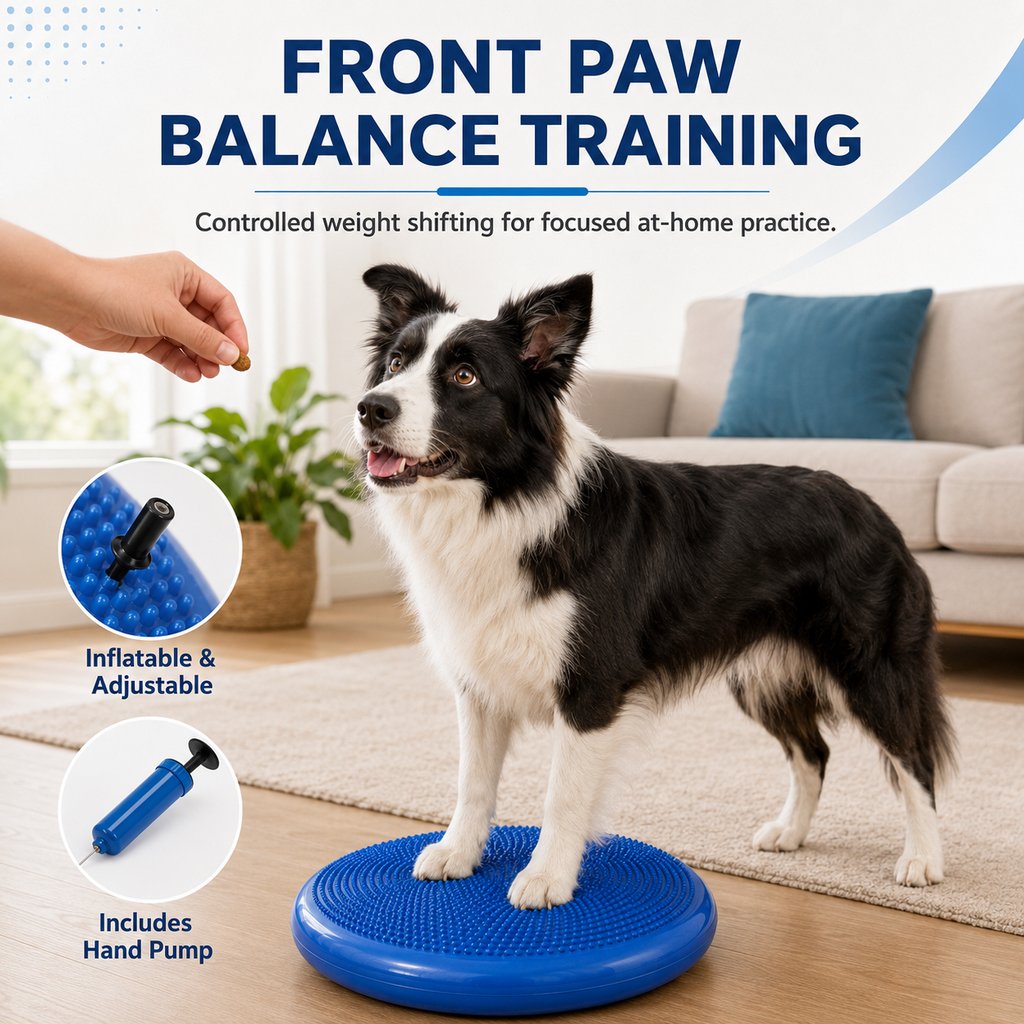 Ortekor Inflatable Dog Balance Disc with Pump - At-Home Balance & Coordination Training for Dogs with Limited Exercise Space