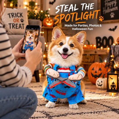 Ortekor Halloween Scissor Hands Dog Costume - Funny 3D Pet Outfit for Parties, Photos & Standout Halloween Looks