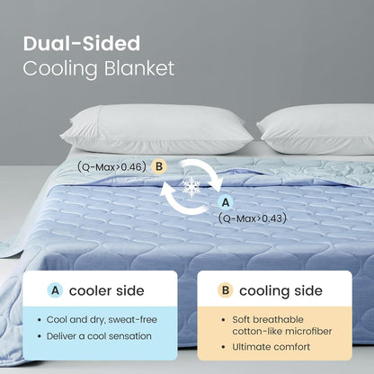 Ortekor Cozy | Cooling Dual-Sided Blanket for Hot Sleepers with Soft Breathable Fabric | Lightweight Throw for Comfortable Sleep