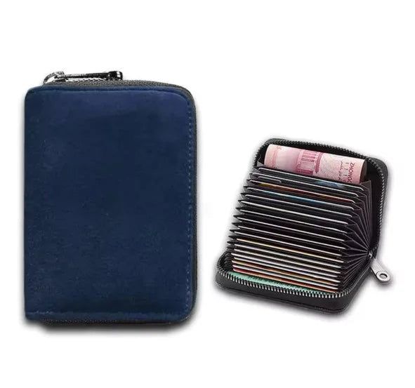 Slim Multi-Slot Card Holder Wallet with RFID Protection for Women – Compact Leather Credit Card Organizer Case for Purse, Travel &
