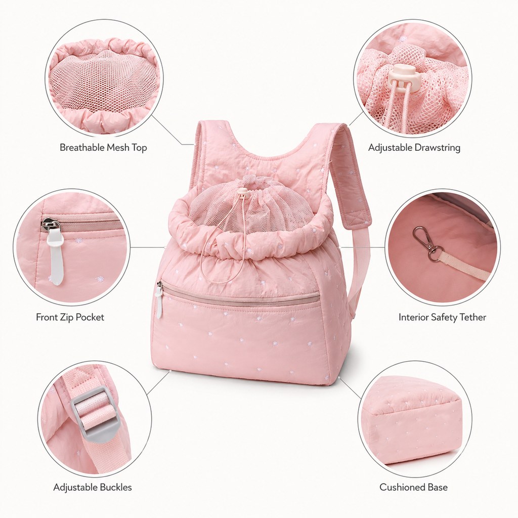 Ortekor Hands-Free Pet Carrier Backpack for Everyday Outings – Breathable Travel Carrier for Cats & Small Dogs