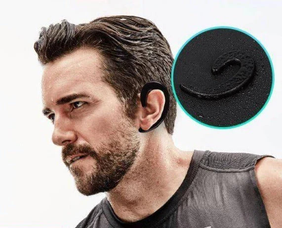 Bone Conduction Headphones with Open-Ear Hook Design for Running & Cycling