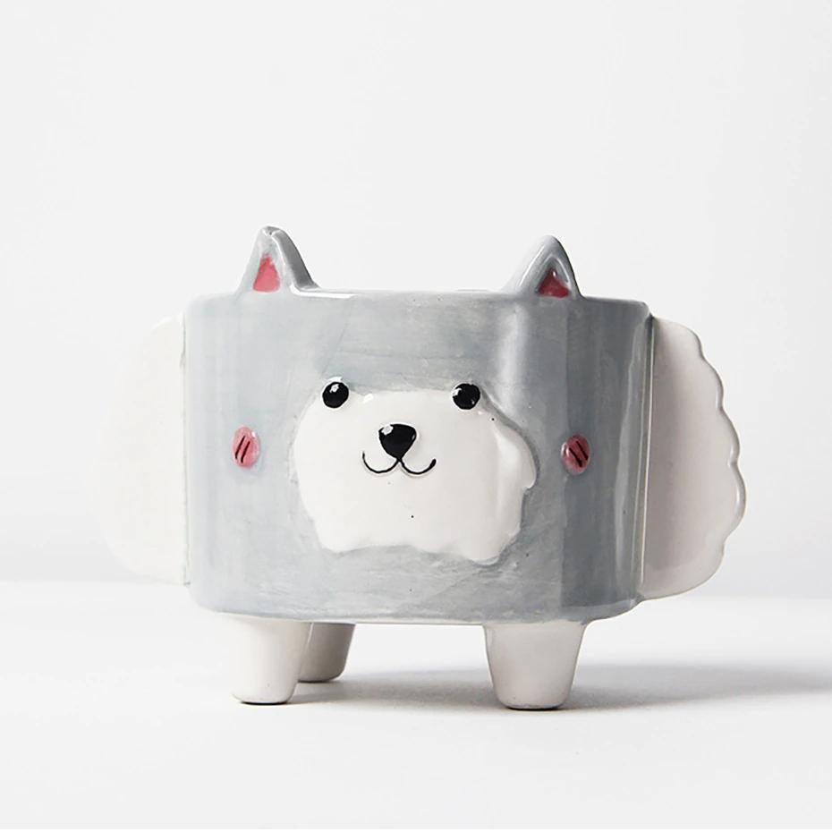 Square Animal Ceramic Succulent Planters