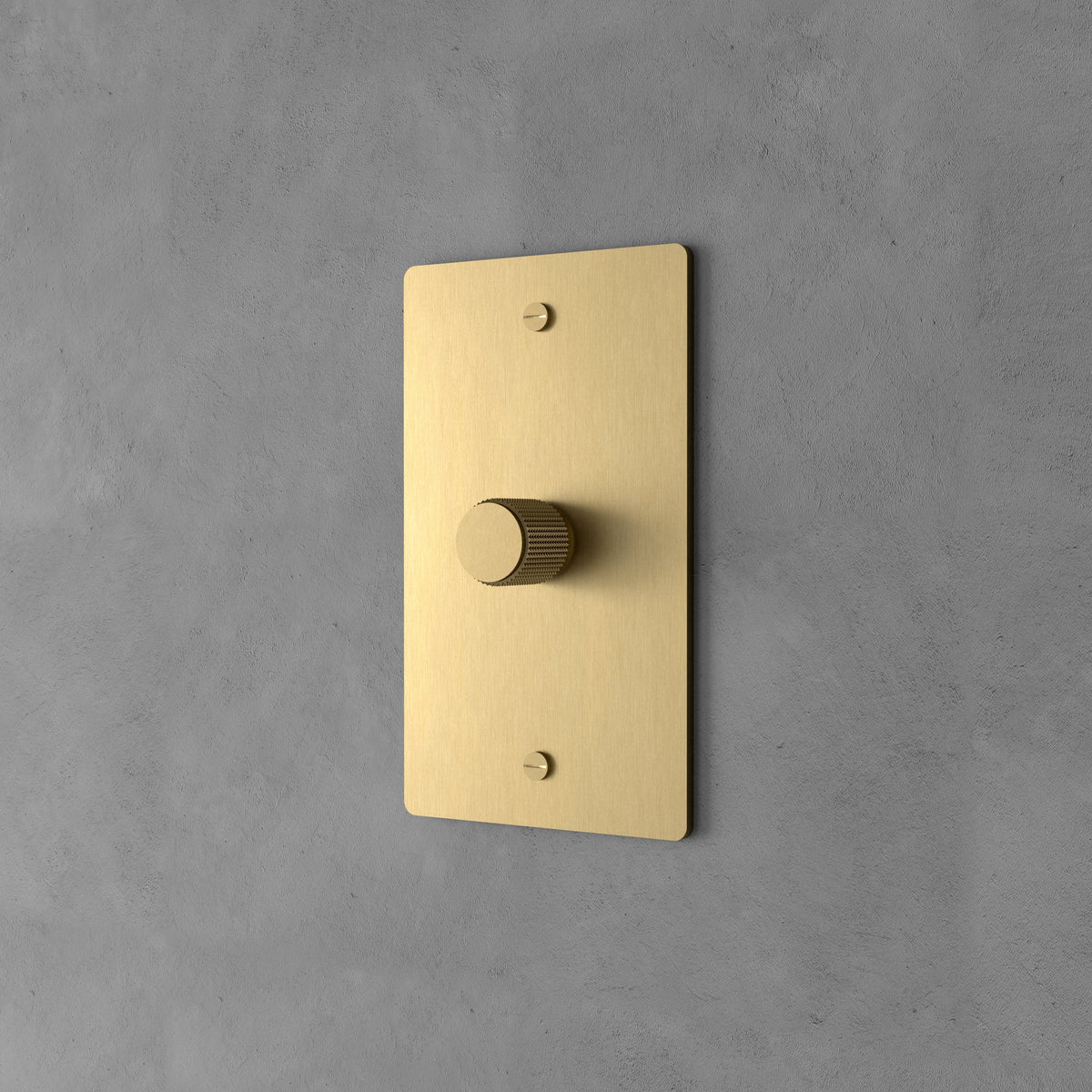 Rotary Light Dimmer Switch with Brass Knob for Stepless Brightness Adjustment in Living Room Bedroom Hallway Contemporary Wall-Mounted Panel