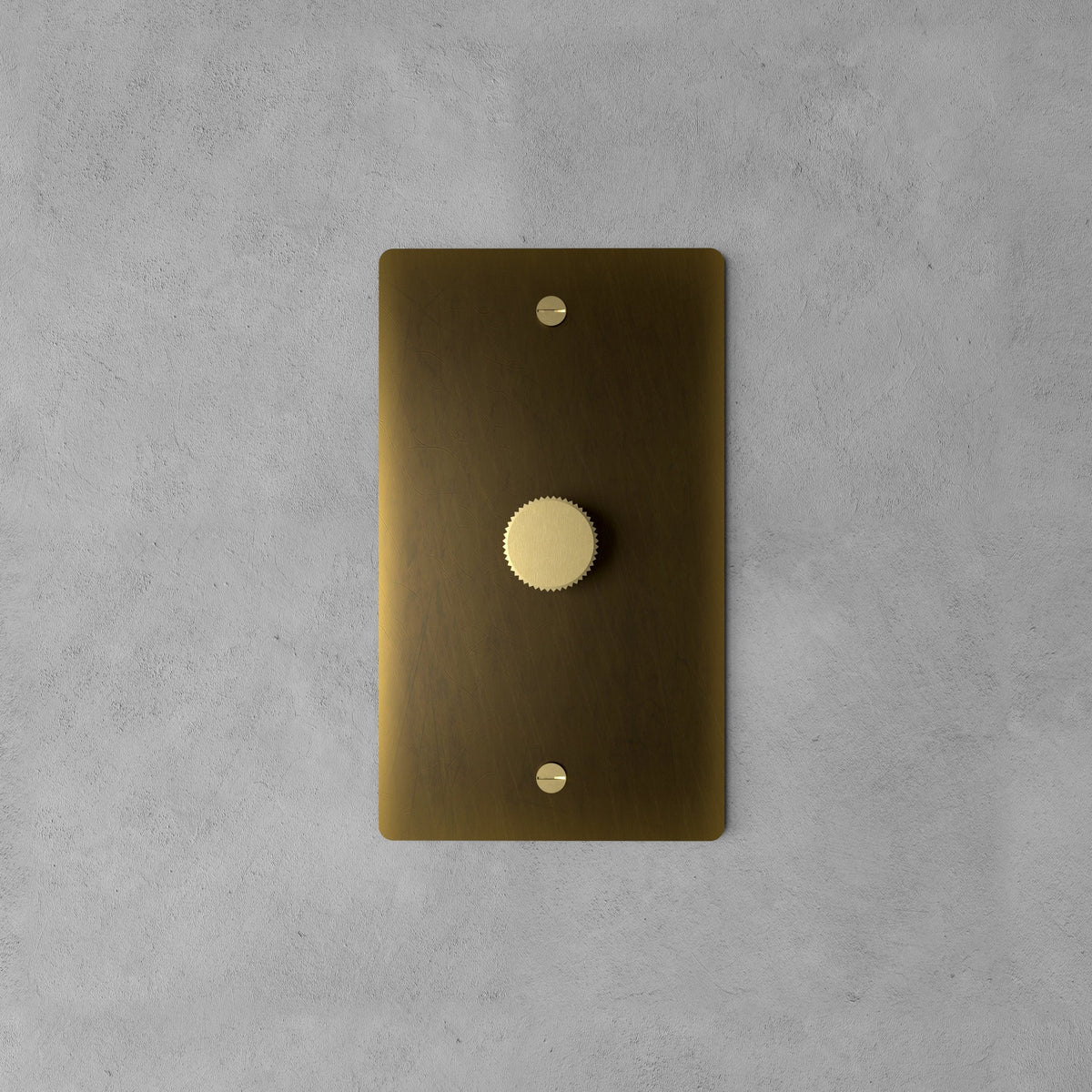 Rotary Light Dimmer Switch with Brass Knob for Stepless Brightness Adjustment in Living Room Bedroom Hallway Contemporary Wall-Mounted Panel