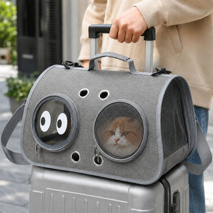 Ortekor Breathable Cat Travel Carrier for Road Trips & Vet Visits - Structured Foldable Soft-Sided Pet Bag