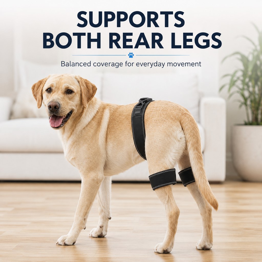 Ortekor Dog Hip & Rear Leg Support Brace – Adjustable Dual Hind-Leg Stability Wrap for Senior Dogs, Hardwood Floors & Daily Walks