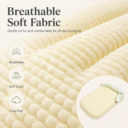 Ortekor Breathable Pet Sofa Mat for Sunny Window Naps & Hard Floors - Soft Bolster Lounger for Cats & Dogs