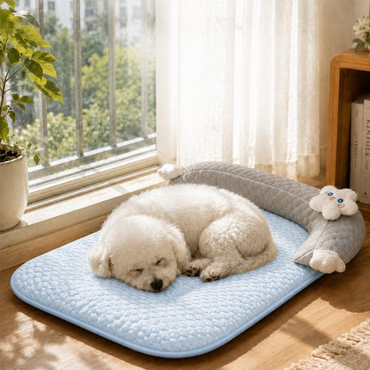 Ortekor Breathable Pet Sofa Mat for Sunny Window Naps & Hard Floors - Soft Bolster Lounger for Cats & Dogs