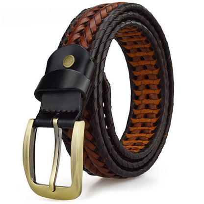 Woven Genuine Cowhide Strap with Durable Water-Resistant Finish for Men & Women | Classic Braided Design for Jeans & Casual Wear