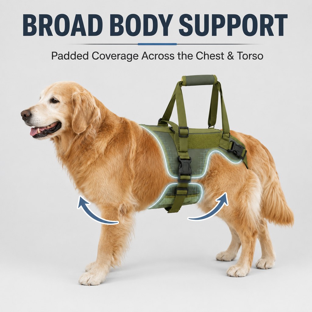 Ortekor Full-Body Dog Lift Support Harness for Stairs, Cars & Limited Mobility