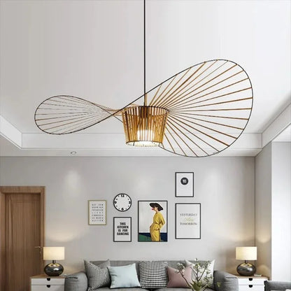 Sculptural Suspended Fixture with Adjustable Drop 59 in Diameter for Dining Tables & Open Floor Plans Kitchen Islands Modern Statement Overh