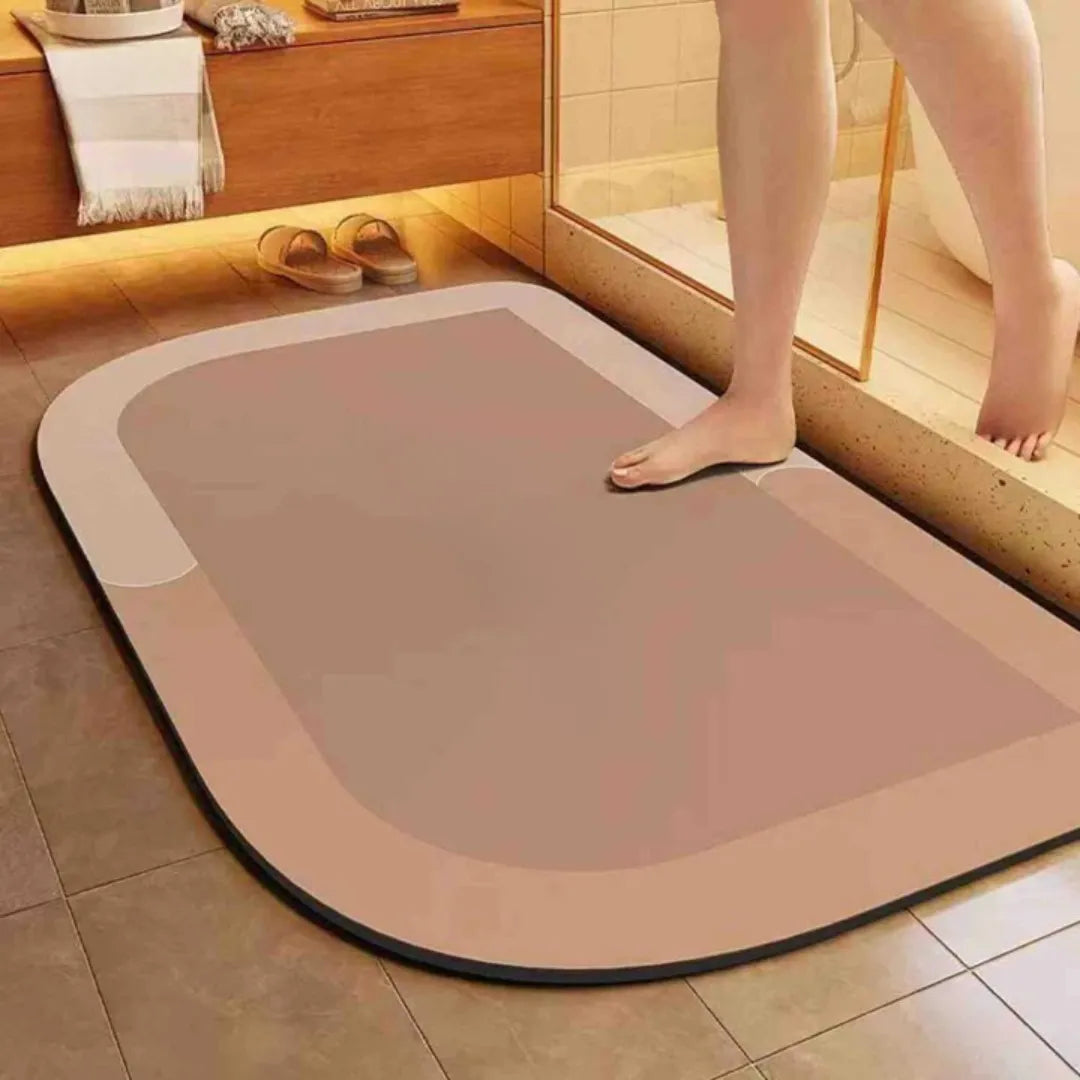 Quick-Dry Non-Slip Bath Mat with Moisture-Wicking Core for Bathroom, Shower & Toilet