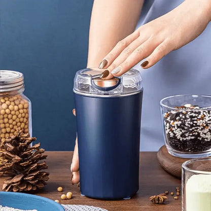 Electric Coffee & Spice Mill 30000 RPM Stainless Steel Blade 2.8 oz Capacity One-Touch Grinder for Beans Herbs Nuts Kitchen Appliance