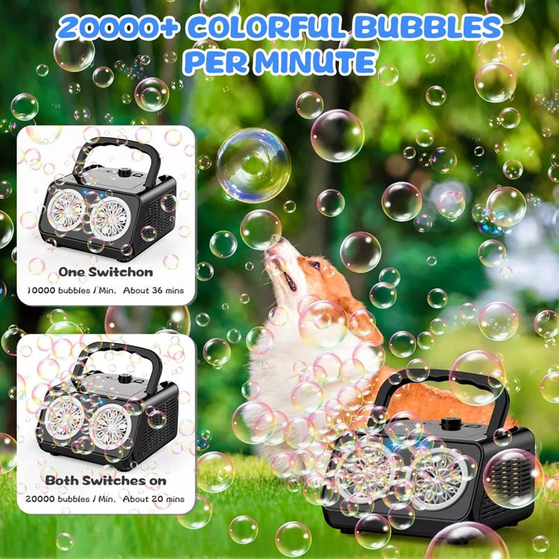 Bubble Machine for Kids and Parties, Automatic Bubble Machine with 26 Wands, Portable Bubble Machine for Weddings