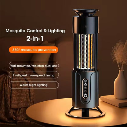Indoor UV Electric Mosquito Zapper Trap with Night Light for Bedroom & Living Room Coverage