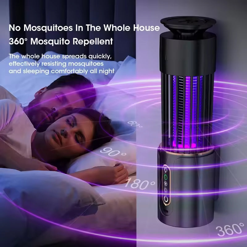 Indoor UV Electric Mosquito Zapper Trap with Night Light for Bedroom & Living Room Coverage