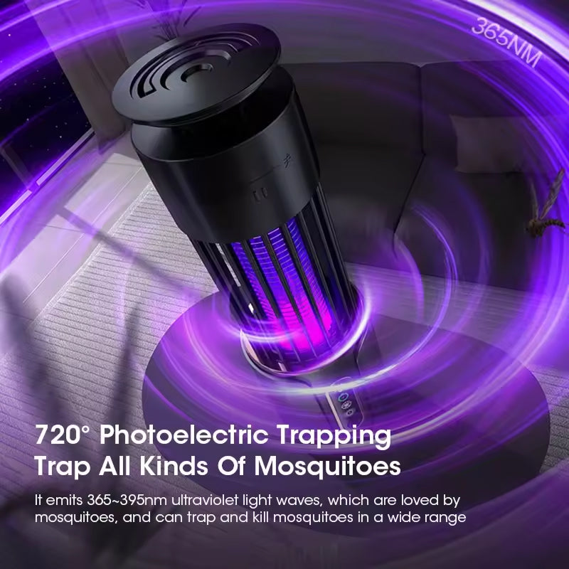Indoor UV Electric Mosquito Zapper Trap with Night Light for Bedroom & Living Room Coverage