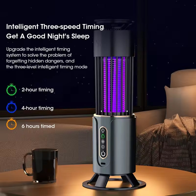 Indoor UV Electric Mosquito Zapper Trap with Night Light for Bedroom & Living Room Coverage