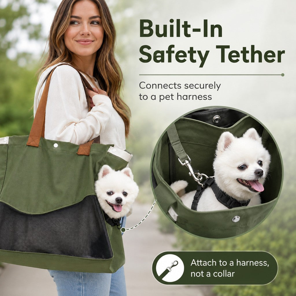 Ortekor Pet Carrier Tote Bag for Cats & Small Dogs - Breathable Shoulder Bag for Walks, Vet Visits & Errands