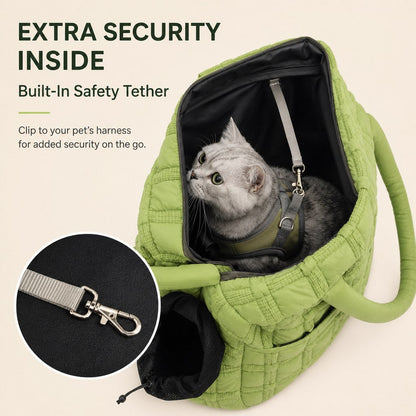 Ortekor Quilted Pet Carrier Tote for Cats & Small Dogs – Easy Hand & Shoulder Carry for Walks, Errands & Everyday Outings
