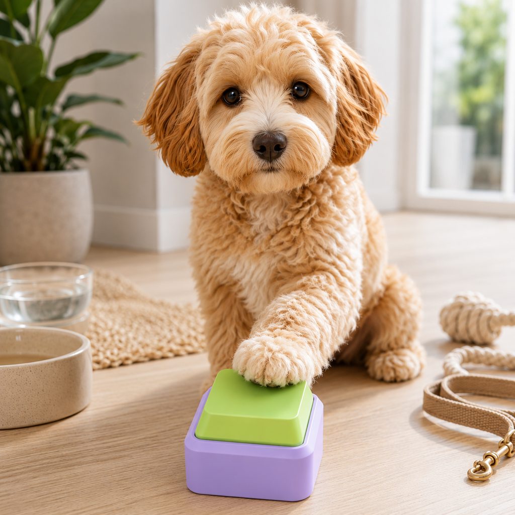 Ortekor PawTalk Recordable Pet Communication Button for Dogs & Cats - Voice Training Toy for Food, Water, Walks & Play