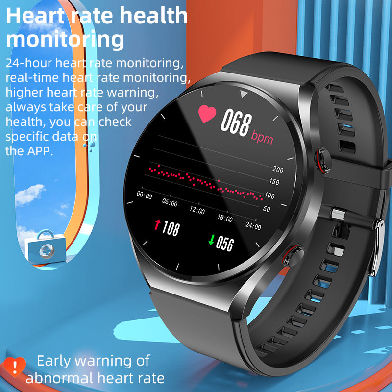 Health Smartwatch with Blood Glucose Monitor ECG Heart Rate Tracker Blood Pressure Sensor for Fitness Wellness Daily Use Men Women