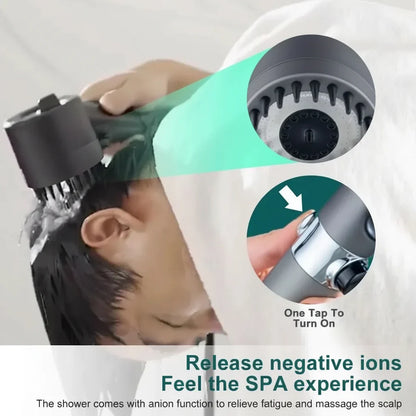 Multi-Stage Filtration Shower Head 9.5 Inch High Flow Water Purifier for Home Bathroom Spa Experience ABS Construction