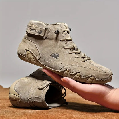 Men's Waterproof High-Top Sneakers with Elastic Slip-On Design - Durable Rubber Sole Boots for Street Style & All-Weather Wear