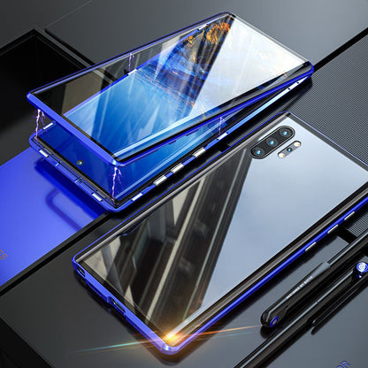 Full-Coverage Magnetic Tempered Glass Phone Case for Samsung Galaxy | Dual-Sided Protection | Front and Back Shielding | Snap-On Clear