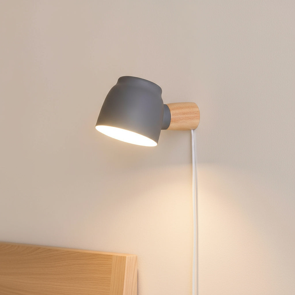 Plug-In Wall Sconce Light Fixture with Cord for Bedroom, Living Room, Hallway | Modern Ambient Lighting for Home | Simple No-Hardwire Setup