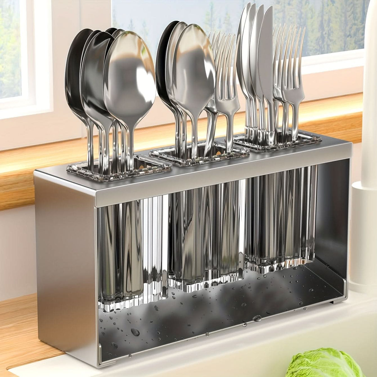 DRYFLOW – Kitchen Utensil Storage Rack Organizer