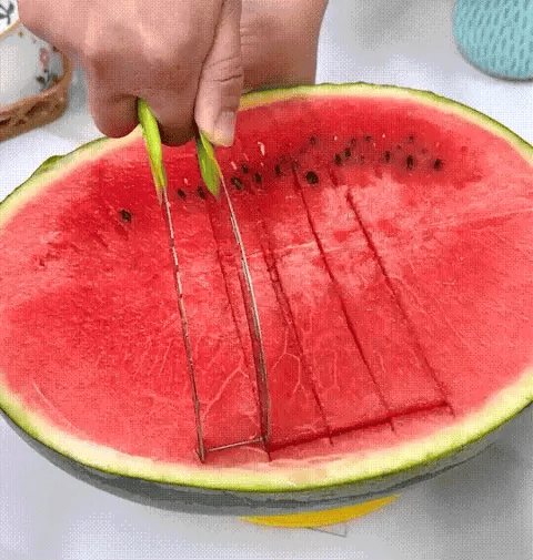 Stainless Steel Fruit Slicer Cutter for Watermelon Cantaloupe Papaya Dragon Fruit Kitchen Tool Fast Serving Prep