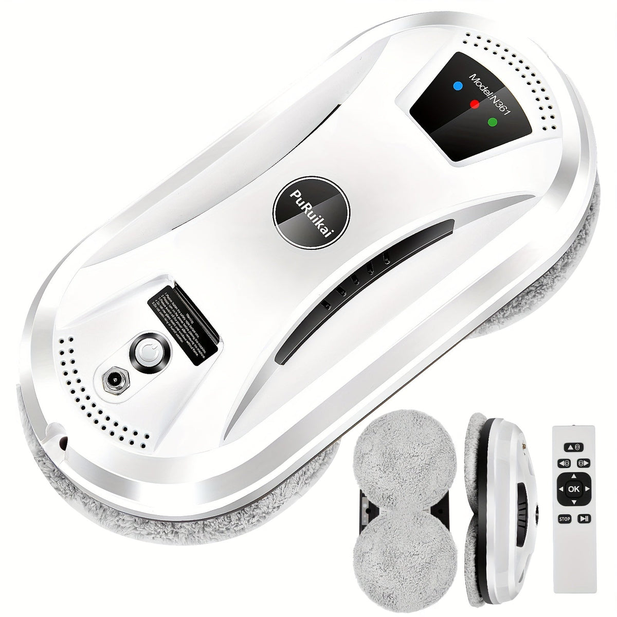 Robotic Window Cleaner with Remote Control for Glass Doors, Mirrors & Windows