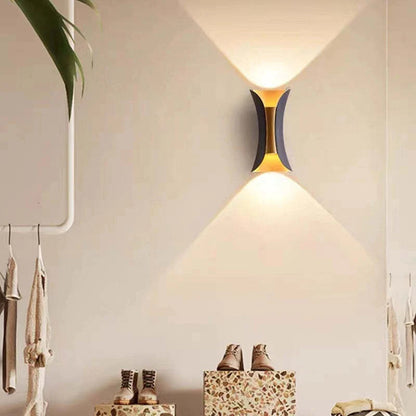 Architectural LED Sconce Fixture Up Down Light Metal Weatherproof Exterior for Entrance Patio Porch Driveway Terrace Modern Minimalist Ambie