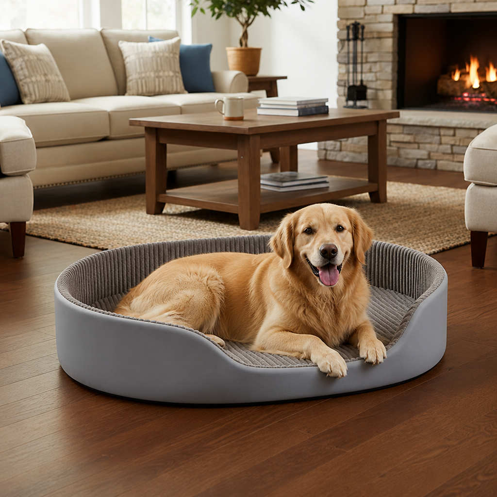 Ortekor Orthopedic High-Density Sponge Dog Bed (Removable Washable Cover)