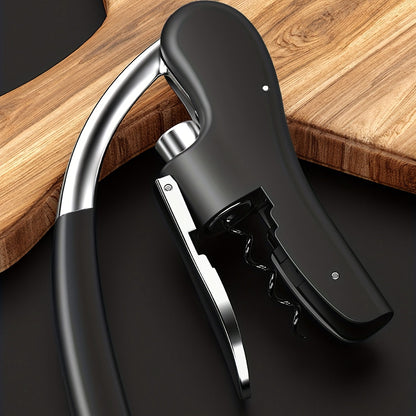 Lever-Action Wine Opener Metal & Plastic 5.5 x 3 Inch Ergonomic Handle Bar Tool for Red & White Bottles Home Dining Restaurant Hospitality