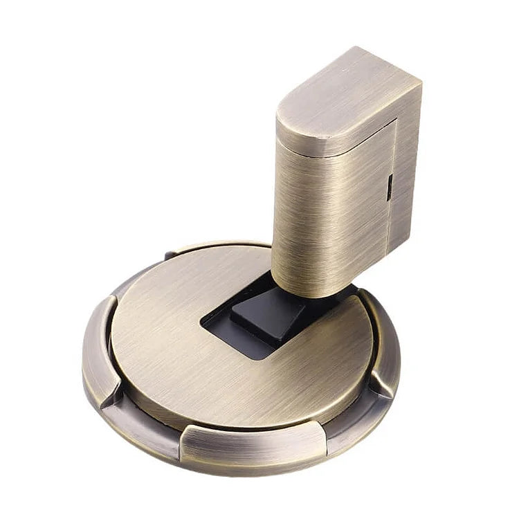 Floor-Mount Push-Lock Door Holder | Zinc Alloy Stopper for Living Room Office Bedroom Hallway | Non-Magnetic Release Mechanism