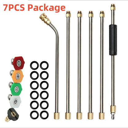 Extendable High-Pressure Washer Wand Kit – Cleaning Lance for Gutters, Roofs & Walls with Nozzles