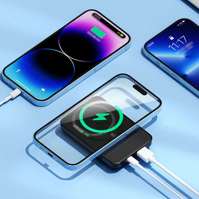 20000mAh Portable Charger with Wireless Charging Pad & Fast Charge – 3-Device Power Bank for iPhone, Samsung & Tablets