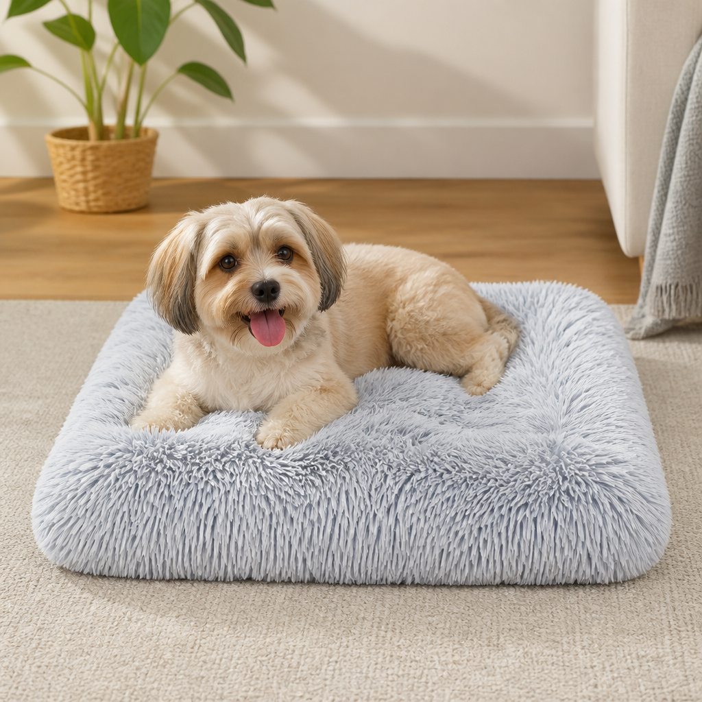 Ortekor Plush Lined Polyester Fill Dog Bed (Removable Cover)