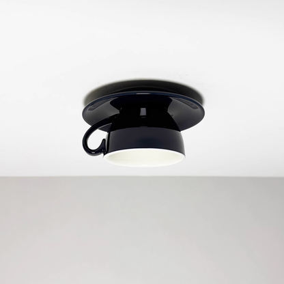 Flush Mount Cup-Shaped Ceramic LED Fixture for Bedrooms, Kids' Rooms & Living Spaces – Decorative G4 Overhead Lighting