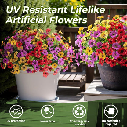 UV-Resistant Faux Flowers for Outdoor & Indoor Décor – Fade-Proof Lifelike Blooms Year-Round, No Watering or Maintenance