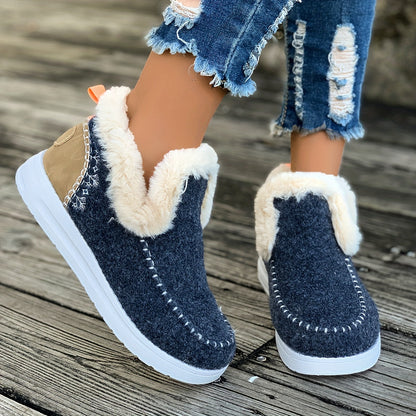 Women's Plush-Lined Slippers – Non-Slip Indoor House Shoes with Cozy Fleece for Winter Warmth & Everyday Comfort at Home