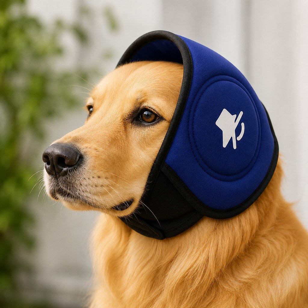 Ortekor Calming Dog Ear Muffs for Fireworks, Thunderstorms & Grooming - Soft Noise-Reducing Wrap to Help Ease Stress