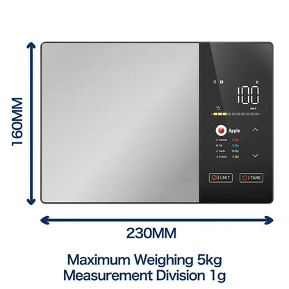 Digital Kitchen Nutrition Scale with Macro Tracking & Color Display for Meal Prep, Diet Planning & Cooking