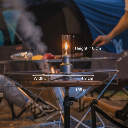 Butane Gas Lantern Aluminum Portable Outdoor Light Camping Hiking Backpacking Adjustable Flame Manual Ignition Vintage Design Travel Gear Em